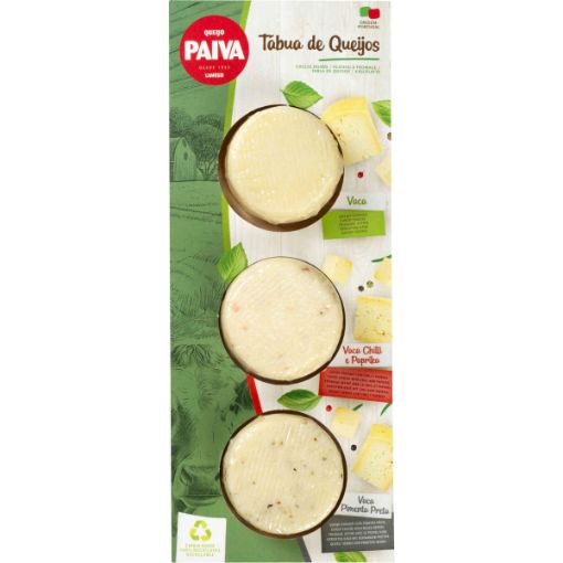 Image de PAIVA TABUA DE QUEIJOS VACA, VACA CHILI/PAPRIKA, VACA PIMENTA PRETA 3x80g