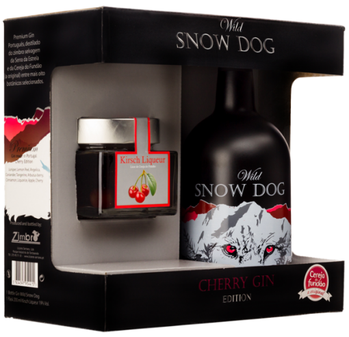 Image de COFFRET WILD SNOW DOG CHERRY GIN 70cl + CHERRIES JAR