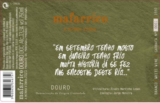 Image de MAFARRICO A MINHA VINHA, DOURO BLANC 75cl