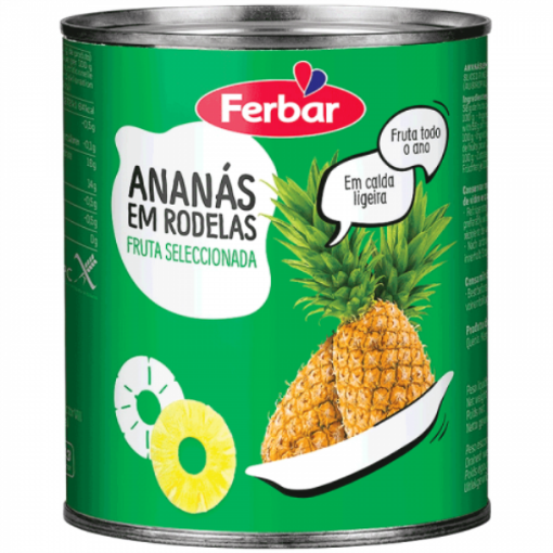 Image de FERBAR ANANAS RODELAS EM SUMO NATURAL 1kg