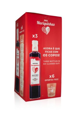 Image de MARIQUINHAS COFFRET GINJA 3x70cl + 6 VERRES OFFERTS